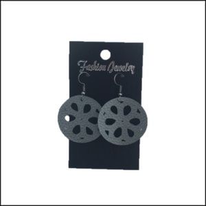 Handmade Light Weight Silver Faux Leather Earrings
